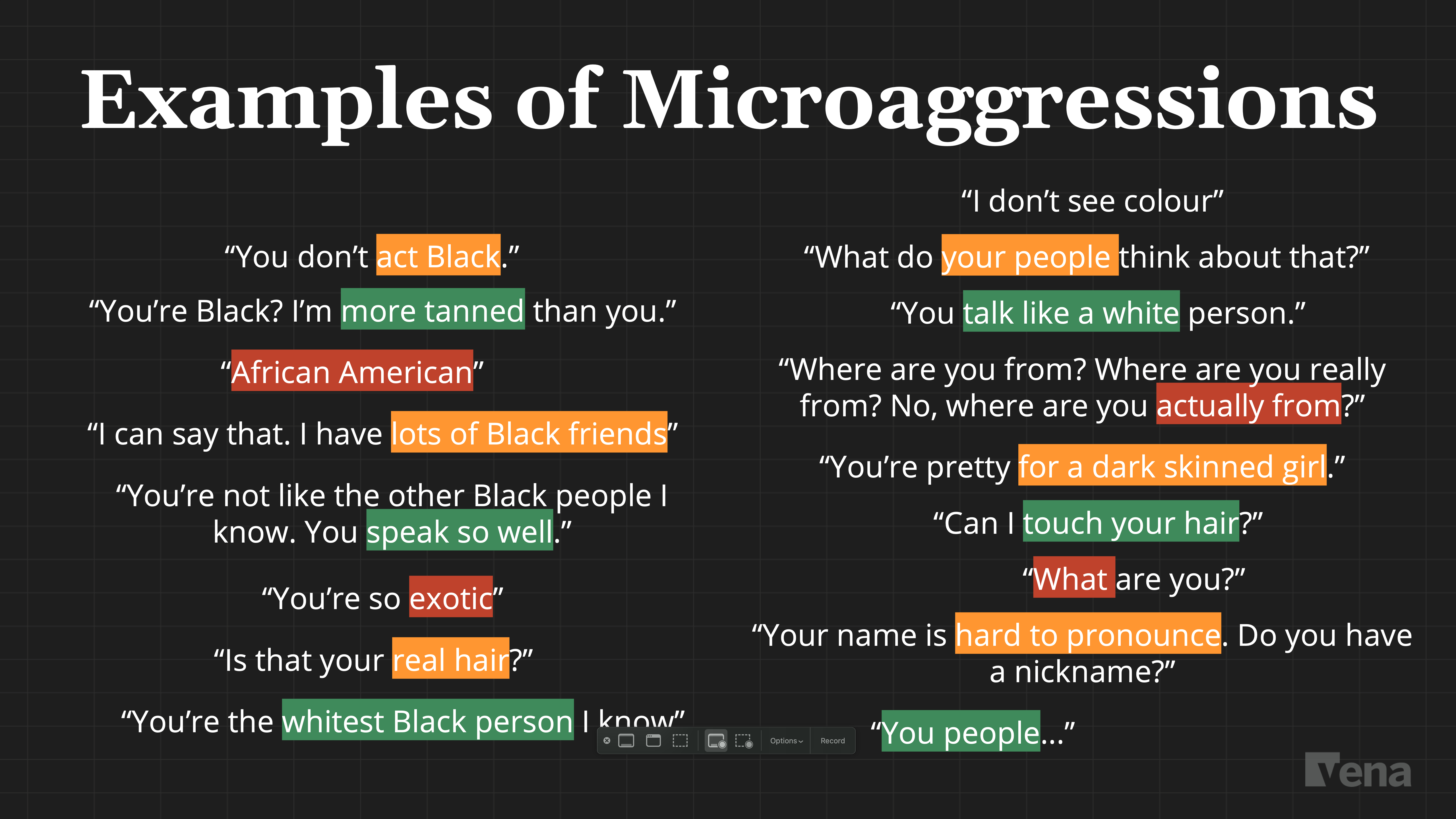 Examples of microaggresions