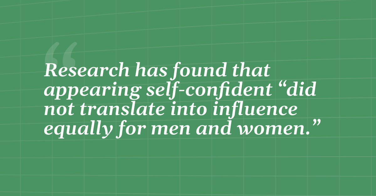 Quote Graphic: "Research has found that appearing self-confident 