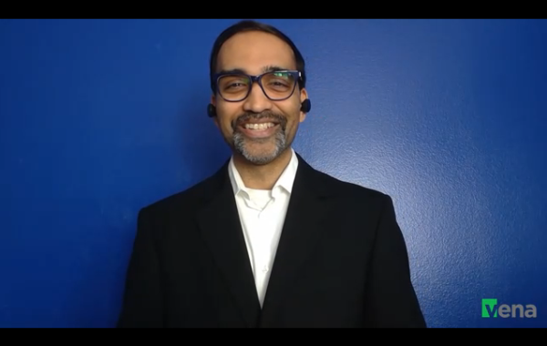 Screenshot of Ryan Patel from his Vena Nation keynote presentation.