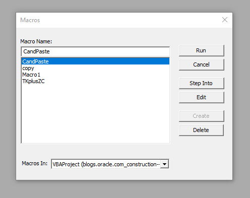 Sample image of VBA/Marco tools for Vena's Excel-based FP&A solution