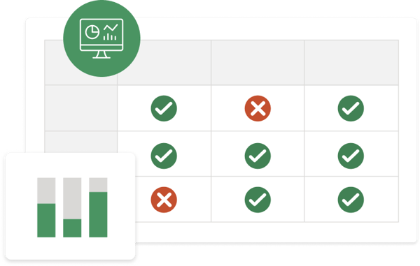 Illustration of a comparison chart