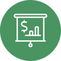 Illustration of a chart with a dollar sign and a bar graph