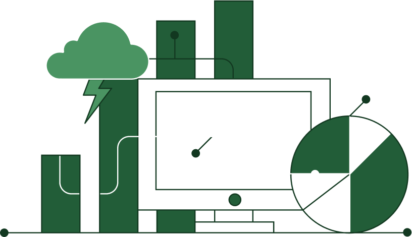 An illustration depicting financial reporting