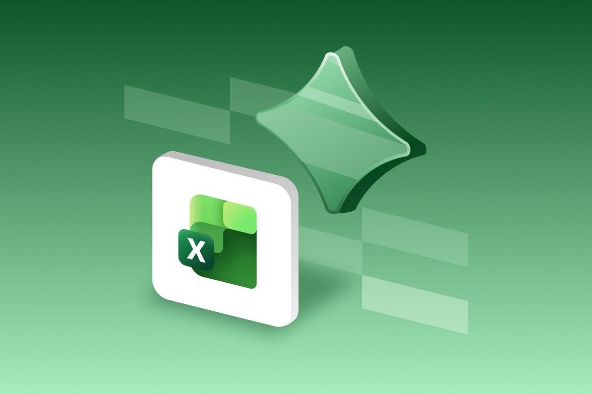 Excel logo with AI star icon