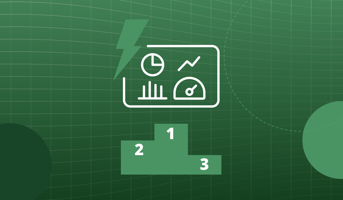 Vena graphic of a first-, second-, and third-place podium
