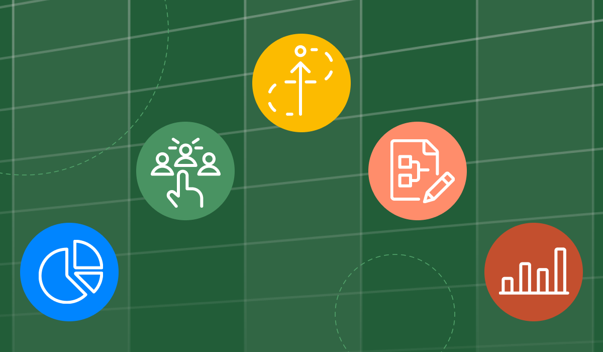 A Vena graphic illustrating 5 workforce planning reports. 