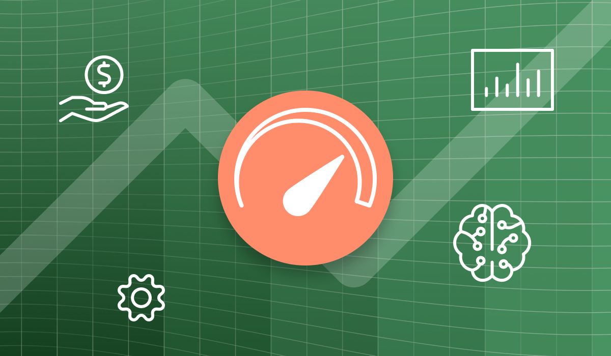 A Vena graphic of a speedometer used as a performance indicator