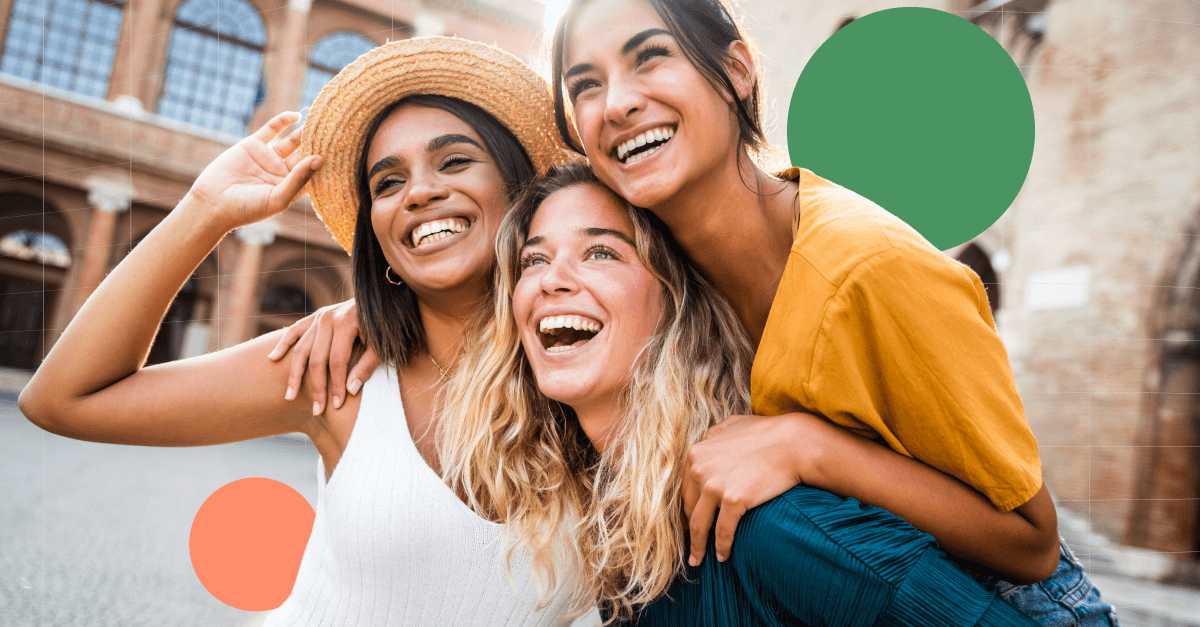 Three smiling women