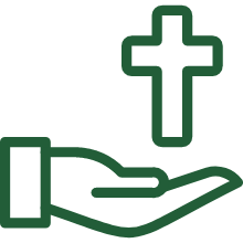 hand and cross icon