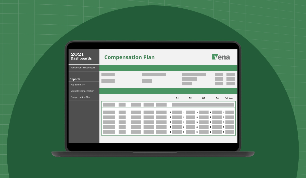 Image of a computer with a performance dashboard template