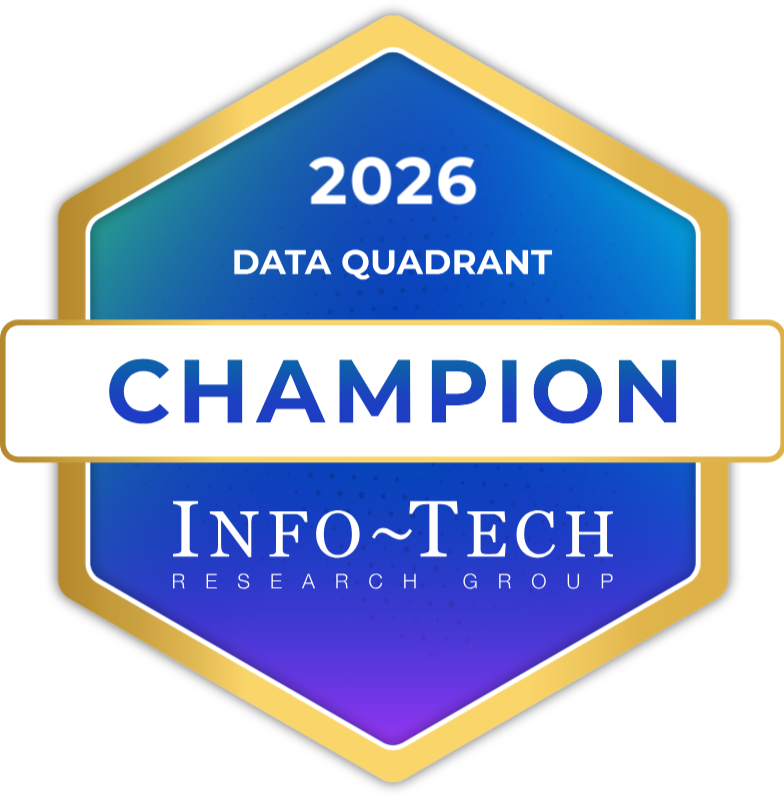 2026 Data Quadrant Champion badge for Info-Tech Research Group
