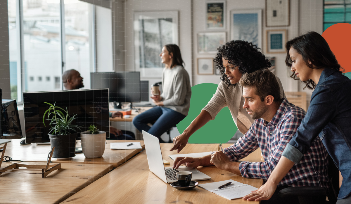 Employees calculating ROI on IT investments