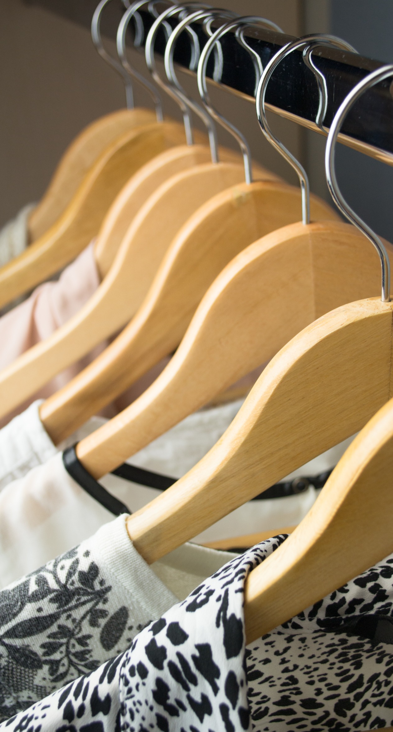 A row of clothes hangers