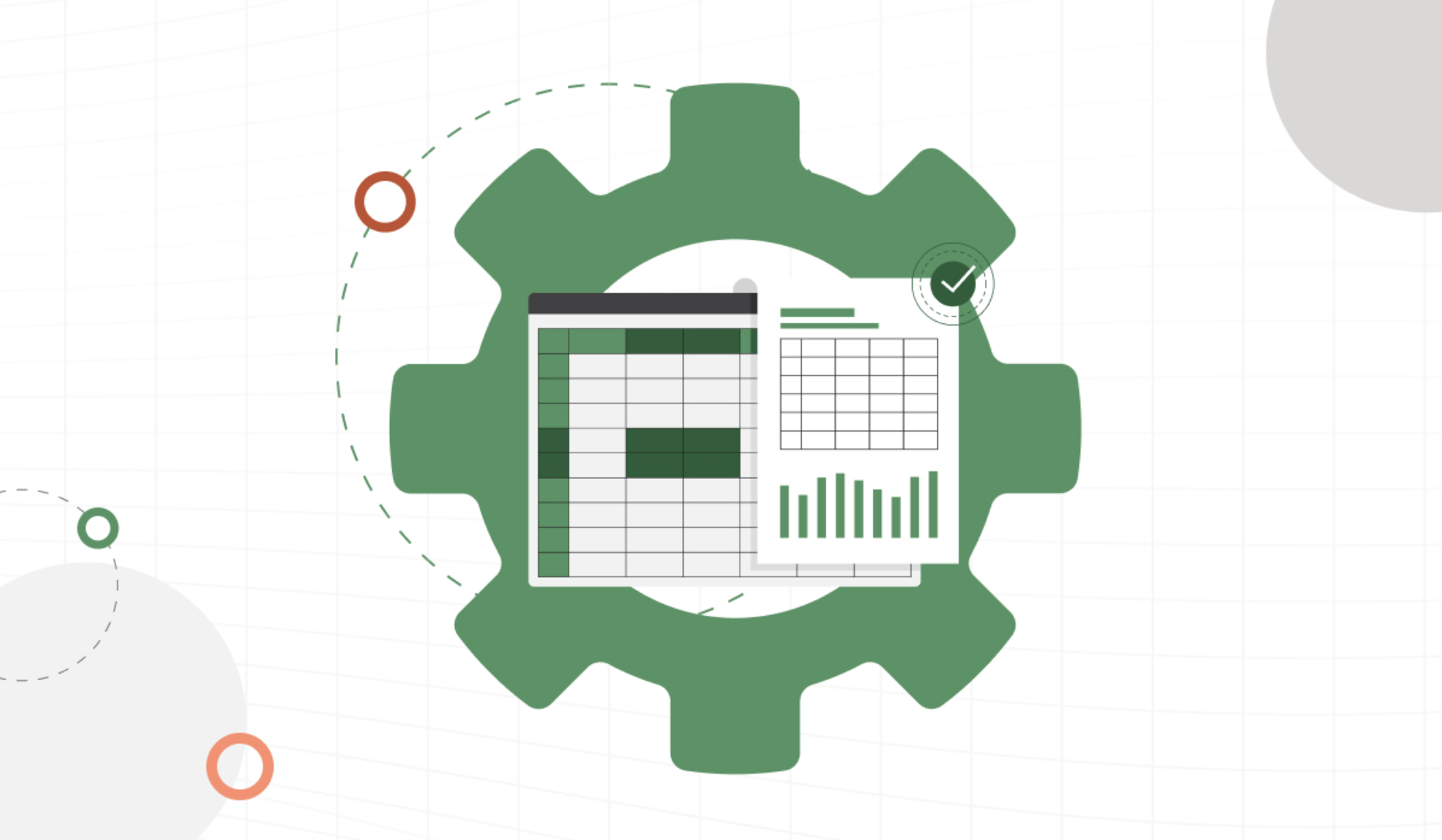  A Vena graphic highlighting a spreadsheet in a cog