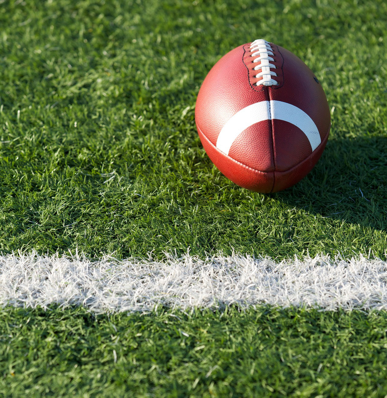 A football field with a football