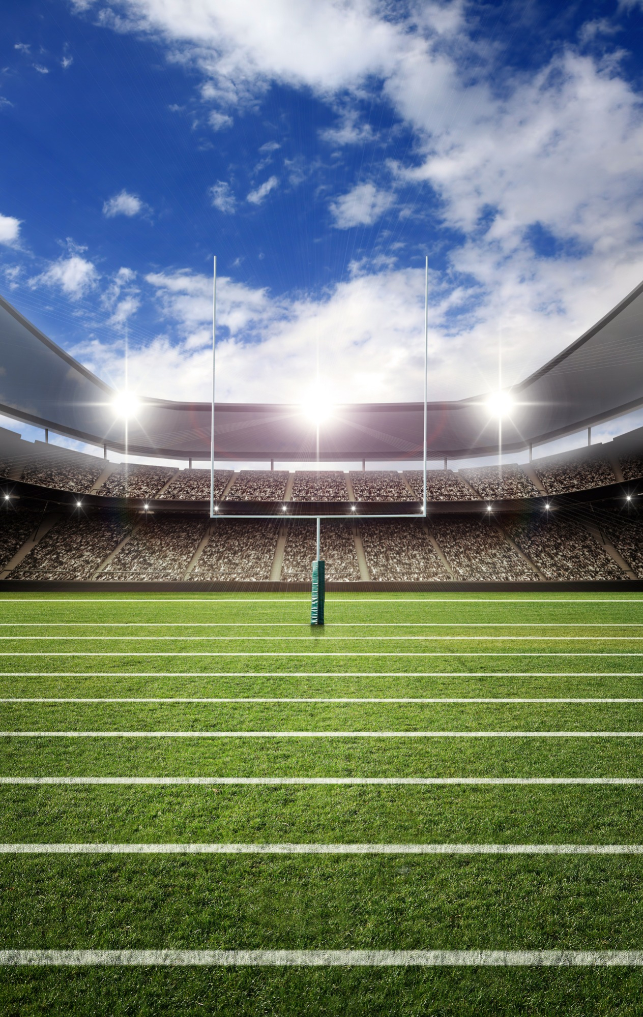 A football field with goal posts