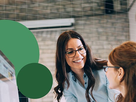 Two women collaborating in an office