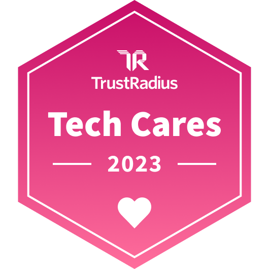 TrustRadius Tech Cares 2023 award badge